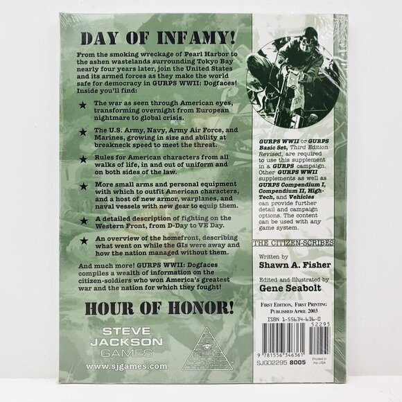 GURPS WWII Dogfaces Fisher Steve Jackson Games RPG Book First Edition 2003 - Picture 2 of 7